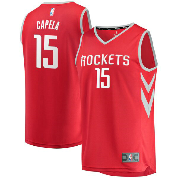 Maillot Houston Rockets Homme Clint Capela 15 Icon Edition Rouge